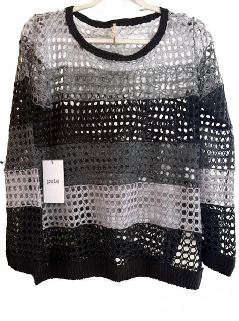Pete Fishnet Sweater Silver Large 2