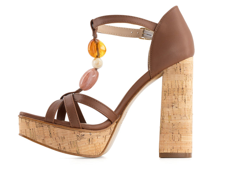  Andrea Women's High Heel Sandals Brown US 9 4