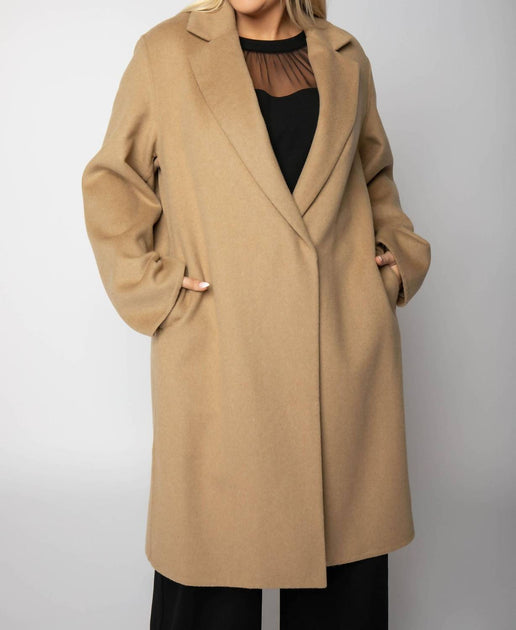 Vince Classic Straight Coat Brown 3X 2