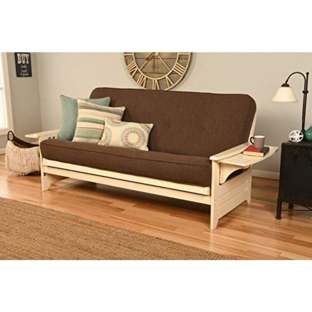 Kodiak Phoenix Futon Frame Antique White Linen Cocoa 2