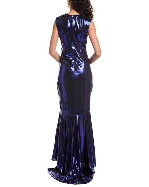 Rene Ruiz One-Shoulder Gown Blue US 6 4