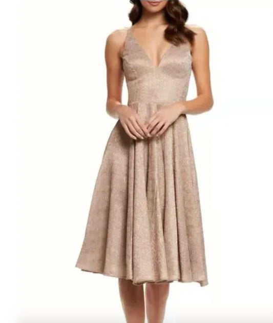 DRESS THE POPULATION Delilah Dress In Rose Gold ShopSimon