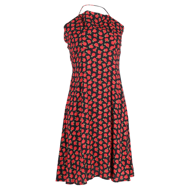 Reformation Floral Dress in Red and Black Viscose