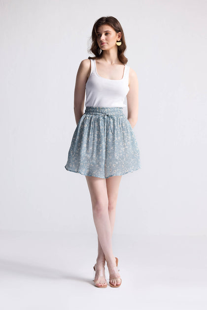 Reistor Drawstring Short Skirt Blue XLarge 2