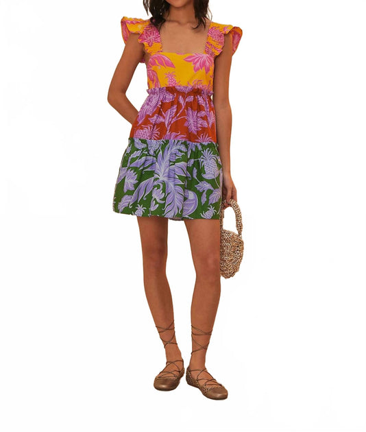 Farm Rio Tropical Swing Mix Mini Dress Multi Medium 2