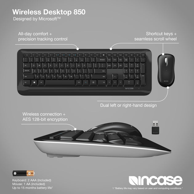 Microsoft Incase Desktop 850 Wireless Taille Unique 3