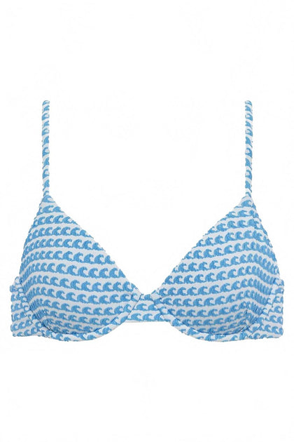 Montce Dainty Underwire Bikini Top Blue Small 4
