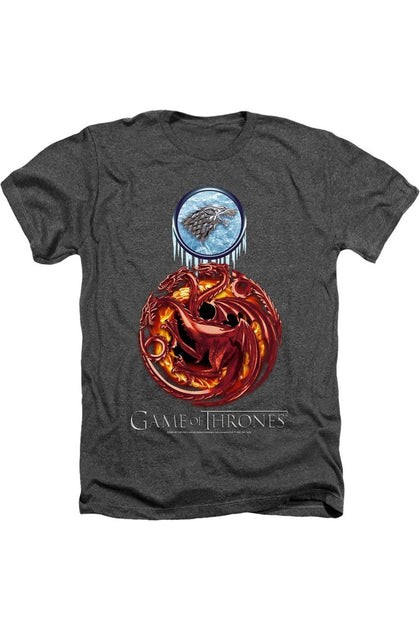 Gildan Game of Thrones Targaryen und Stark T-Shirt Grau Medium 2
