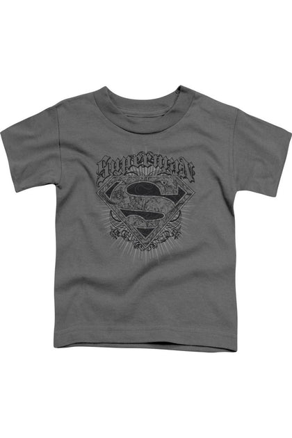 Gildan Superman Scrolling Shield Kurzarm T-Shirt Grau Small 2