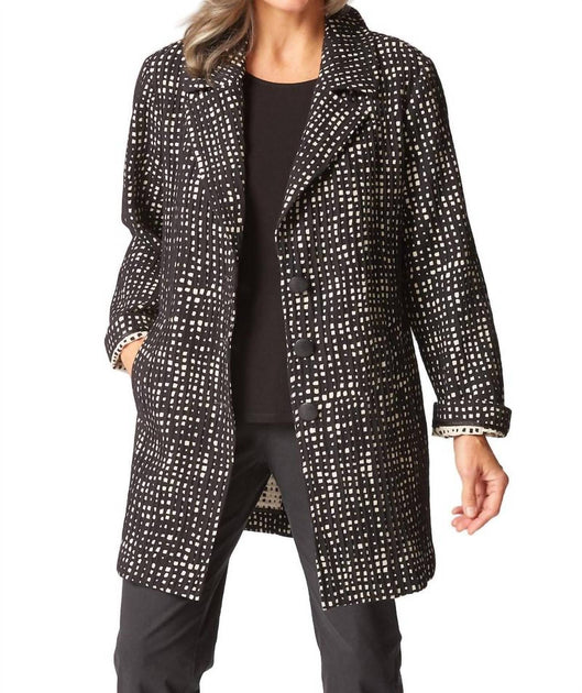 Habitat Autumn Check Paris Car Coat Black Large 2
