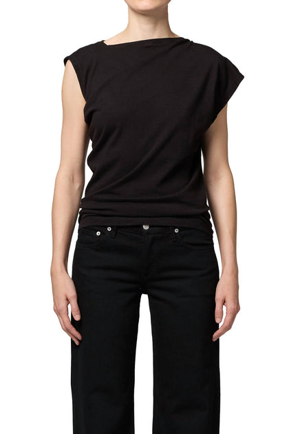 AGOLDE Beth Tee Tank Top Black Small 2