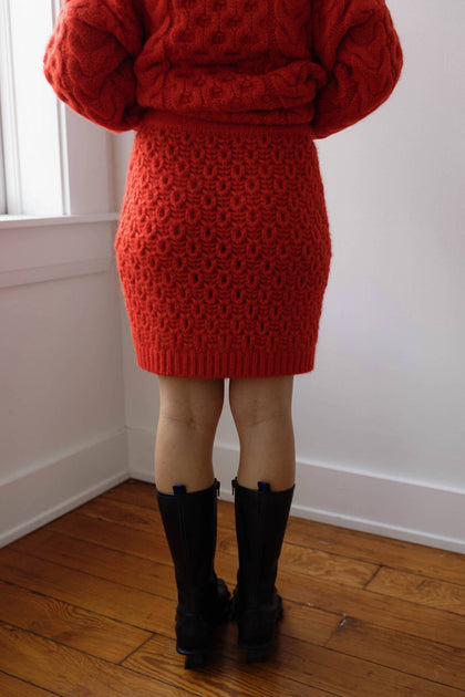 Fringe Paola Skirt Red Medium 4