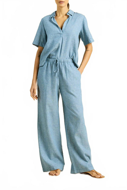 TROVATA Vera Straight Leg Pant Blue Small 2