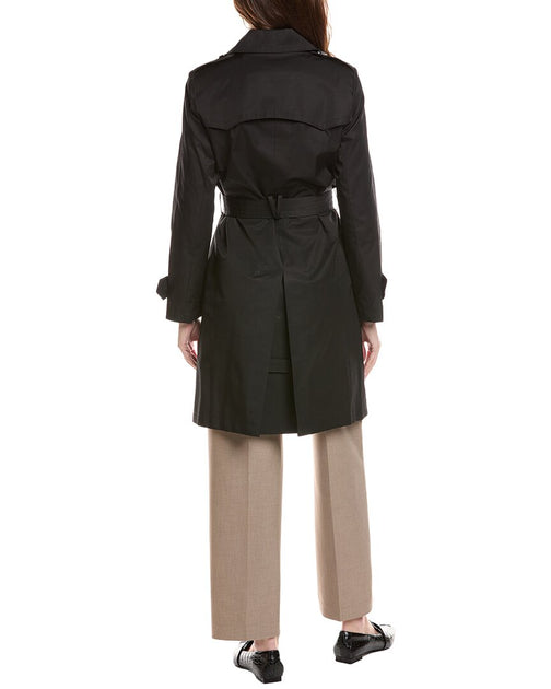 Via Spiga Double-Breasted Trench Coat Black XXS 3
