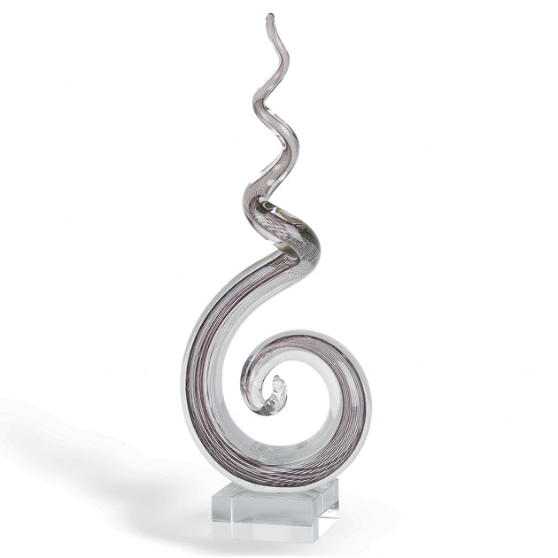 Hivvago Abstract Tabletop Sculpture Clear/Brown 20in 4