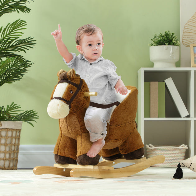 BreeBe Plush Rocking Horse Brown 3