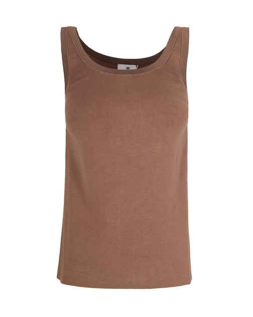 Elisabetta Franchi Sleeveless Knit Top Brown EU 42 2