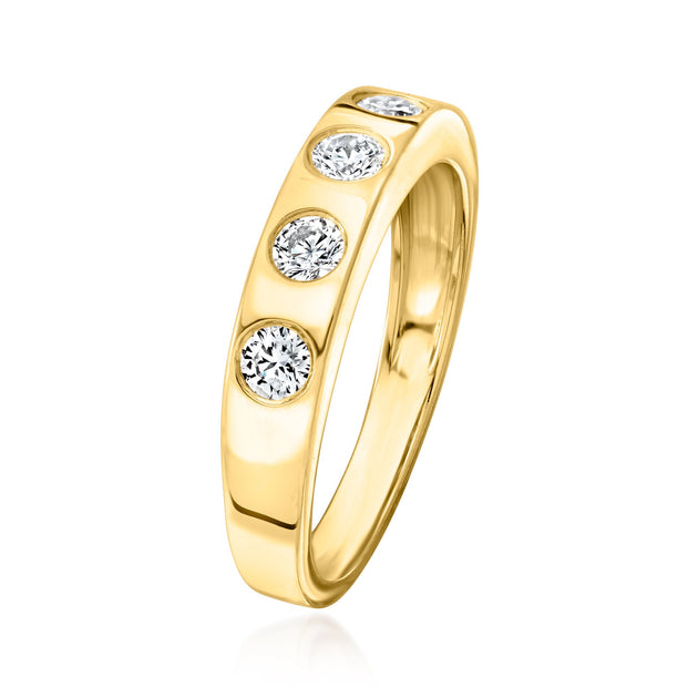 Ross-Simons Lab-Grown Diamond 5-Stone Ring Silver US 7 7