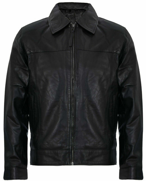 Infinity Herren Retro Classic Nappa Leder Biker Jacke schwarz XXXLarge 2
