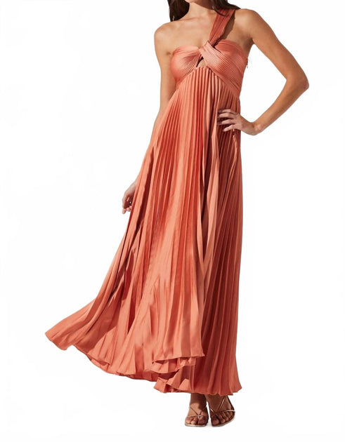 rasya pleated maxi dress ASTR In Coral fluid drape. club l The Party Coat Size:39 L Wedding Dresses In Arizona