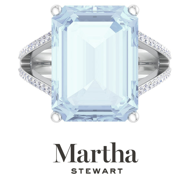 Martha Stewart Emerald Cut Gemstone Ring Multi US 9 7