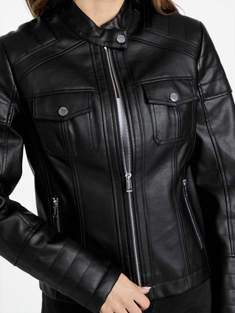 Guess Factory Danielle Moto Jacket Black Medium 4