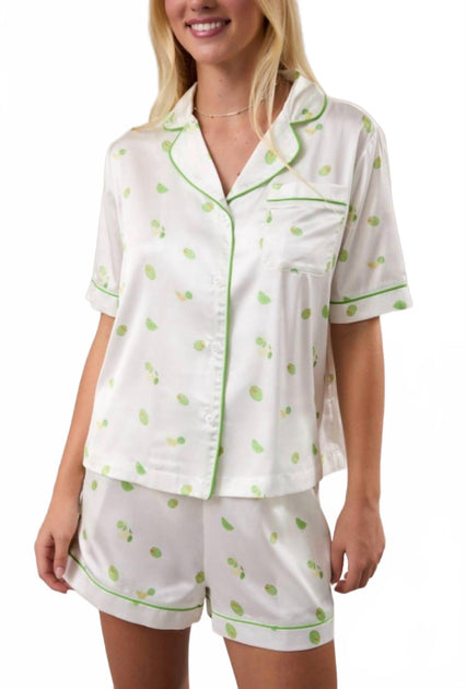 LE LIS Happy Hour Pajama Set White Medium 4