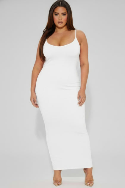 TRUEDAMES Plus Ribbed Mermaid Hem Cami Dress Blue 3X 2