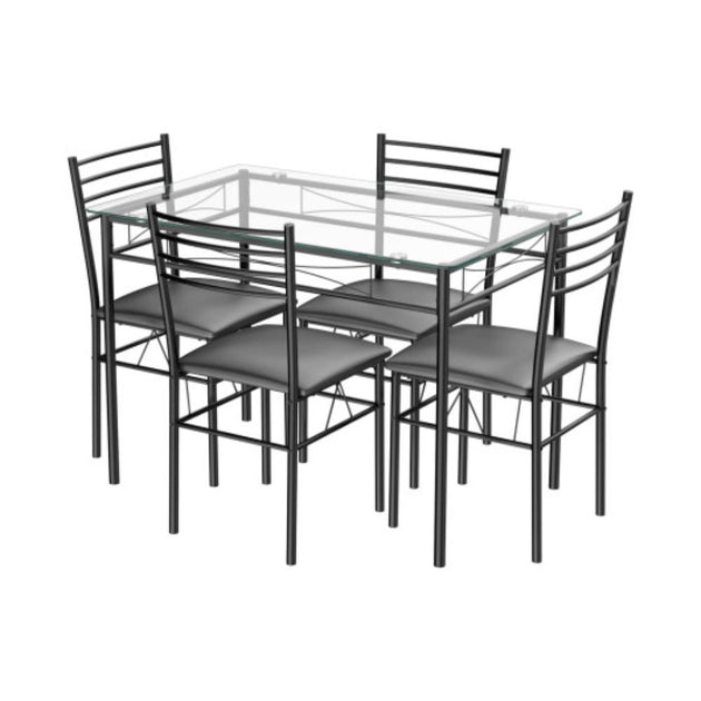Hivvago 5 Piece Dining Set Black 2