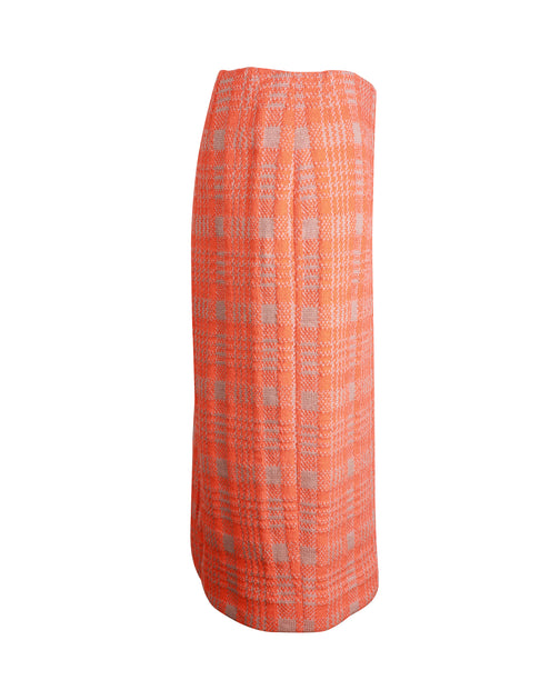 Dries Van Noten Check Knee-Length Skirt Orange FR 40 3