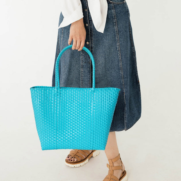 FASHNZFAB Basket Weave Tote Bag Yellow One Size 4