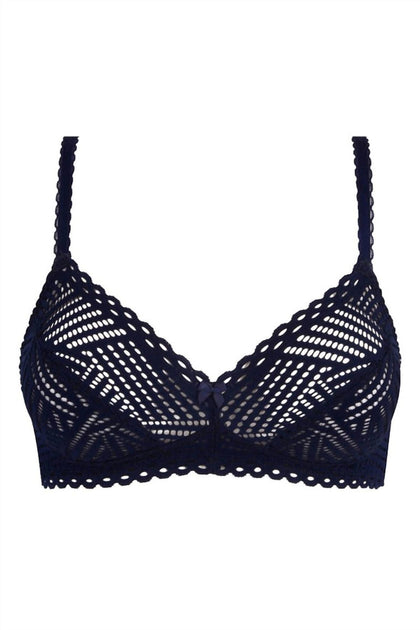 Antigel Boudoir de Filles Nonwire Triangle Bra Blue 34F 3