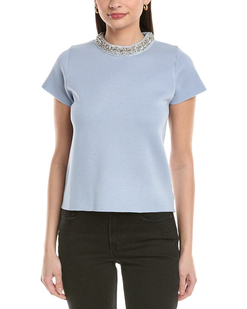 To My Lovers Embellished Top Blue Medium 2