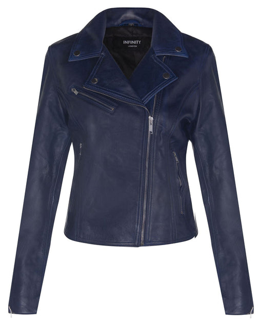 Infinity Loughton Womens Classic Leather Brando Biker Jacket Red Large 2