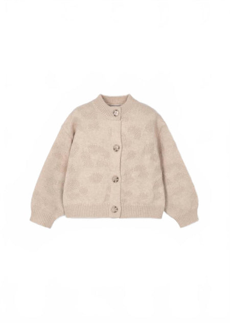 Mayoral Fantasy Knit Cardigan Beige US 7 2