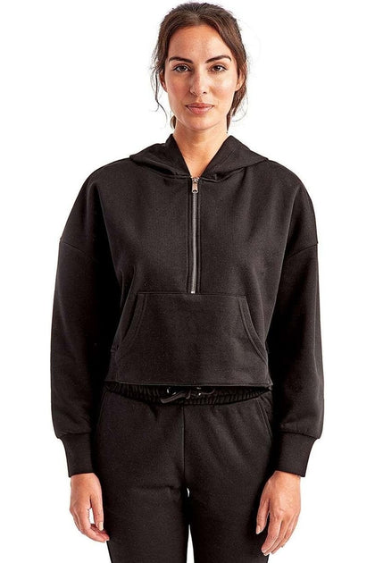 TriDri Alice Half-Zip Hooded Sweatshirt Black XSmall 2