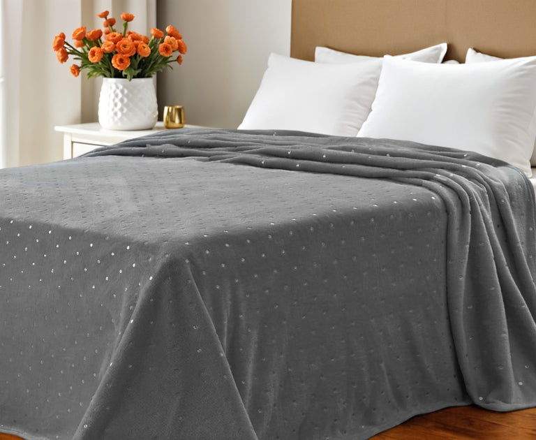 Hivvago Fleece Blanket Gray Queen 3