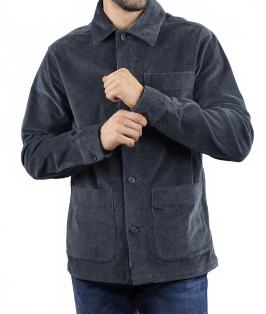 JACHS NEW YORK Stretch Corduroy Chore Coat Grey XL 2
