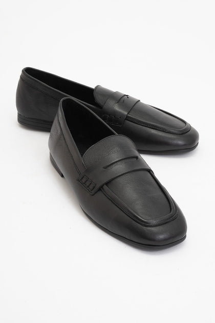 Forever & Always Skye Leather Loafers Black US 9.5 2