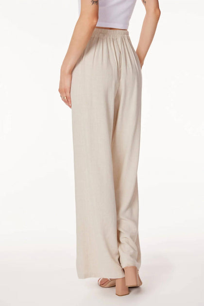 bobi Pleated Wide Leg Pant Beige XS 4