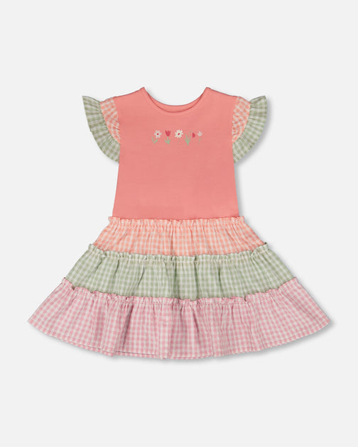 Deux par Deux Bi-Material Dress Coral Pink US 8 2
