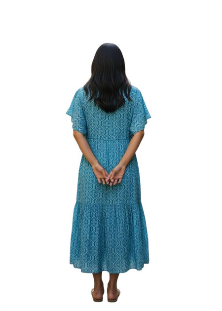 Marigold Midi-Kleid mit Blumenkragen 3