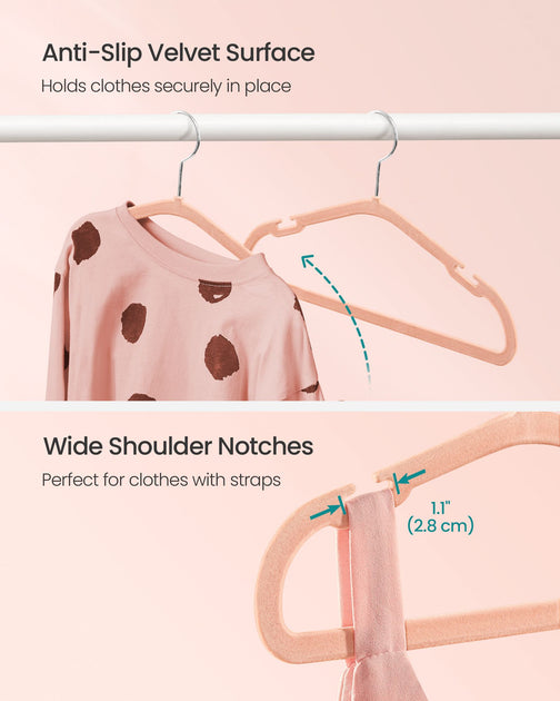 Hivvago Kids Hangers 50 Pack Dove Gray/Cloud White/Coral Pink 4