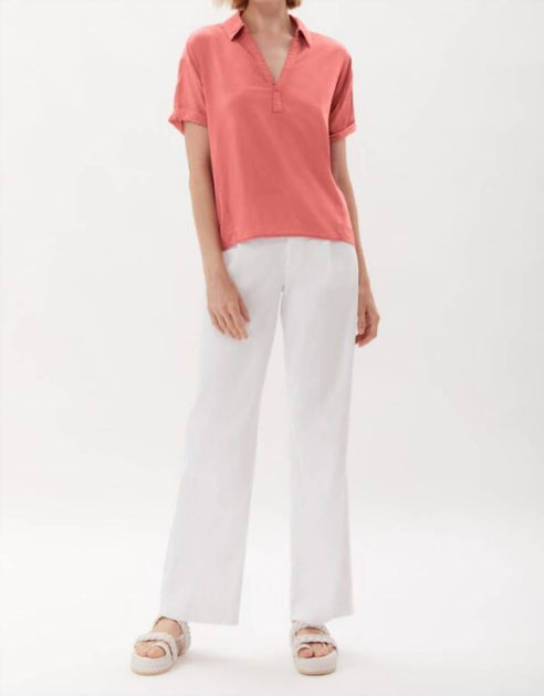 Ecru New Hutton Pullover Top Pink Large 4