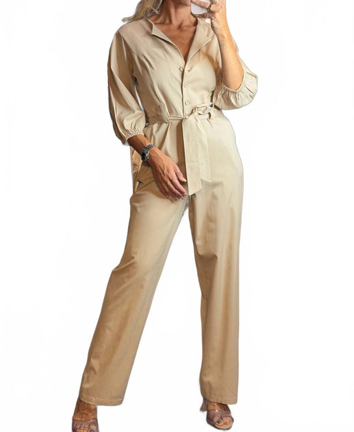Aurora Isadora Jumpsuit Beige Small/Medium 2