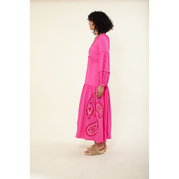 HALE BOB Josephine Maxi Dress Gold Small 4