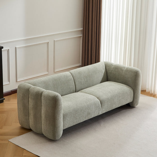 Streamdale Wave Sofa Light Green 4