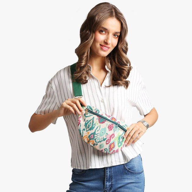 FASHNZFAB Boho Abstract Embroidered Crossbody Bag Red One Size 4