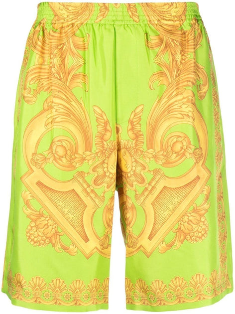 Versace Barocco Silk Shorts Green EU 50 2