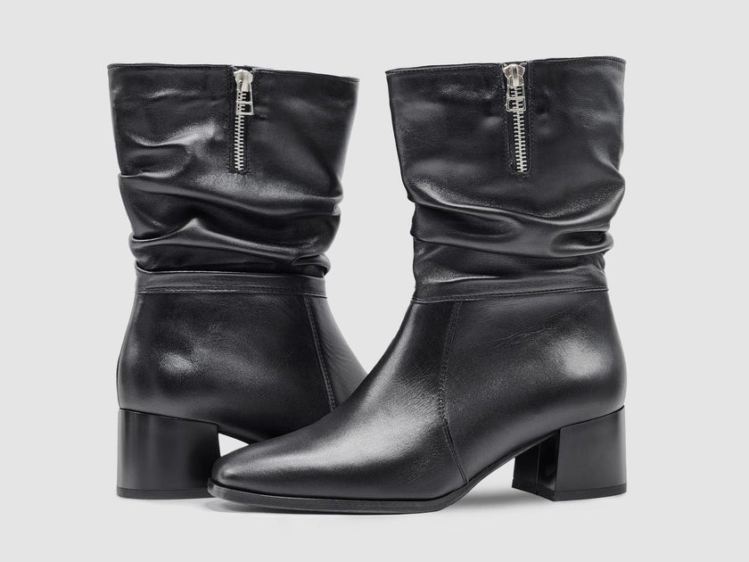 Aga Nadia Tall Leather Booties Black US 7 2